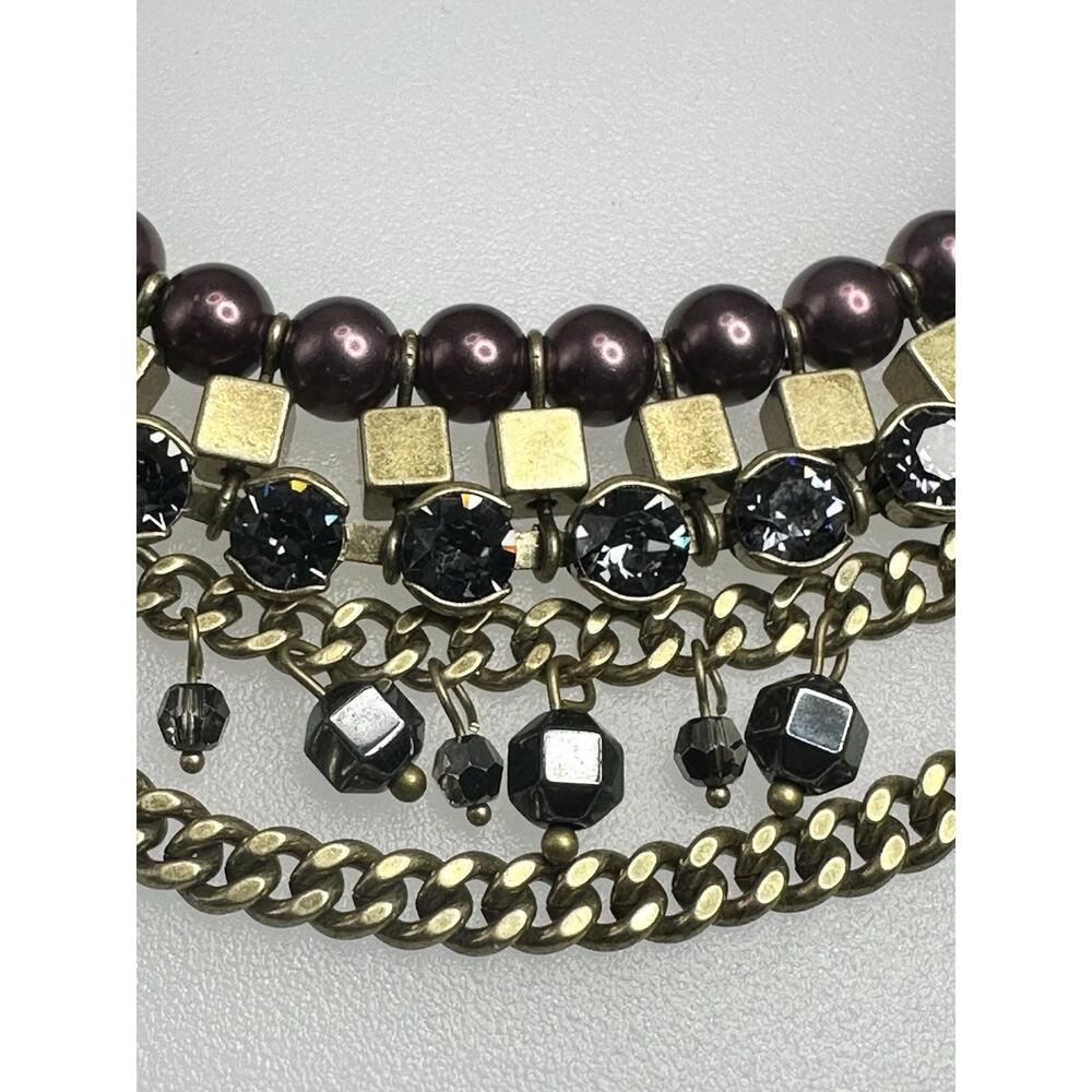 Silpada Blue Violet Necklace Glass Pearls Hematite Crystals KRN0033 18” - Picture 3 of 7